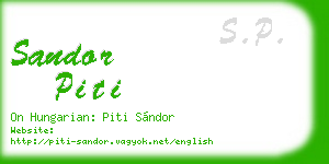 sandor piti business card